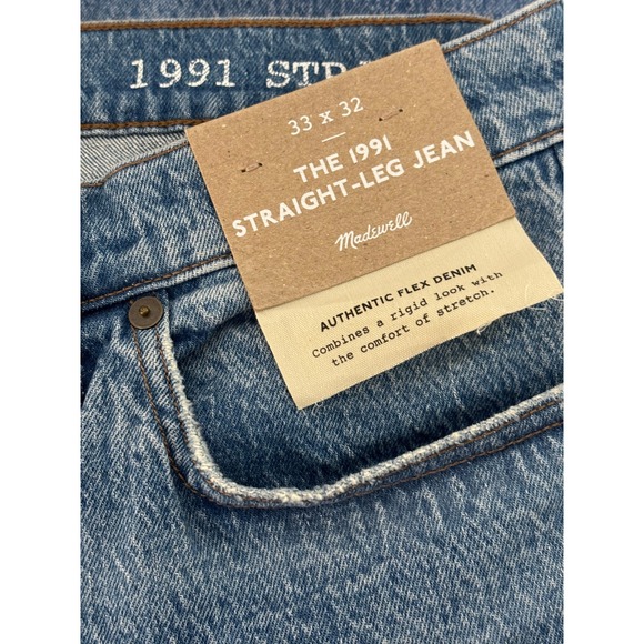 Madewell Other - Madewell 1991 Straight Leg Jeans Mainshore Wash NJ015 Mens 33x32